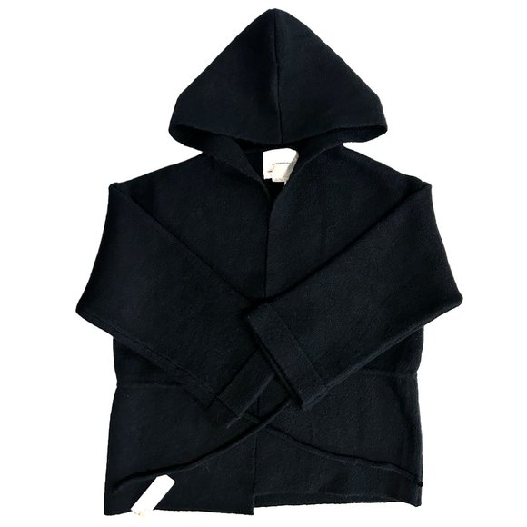 NEW✨ Anthropologie Hoodie Cardigan Black Sweater Women’s One Size 🖤 - Picture 2 of 4